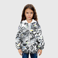 Куртка с капюшоном детская Бриллиантовое мерцание, цвет: 3D-белый — фото 2