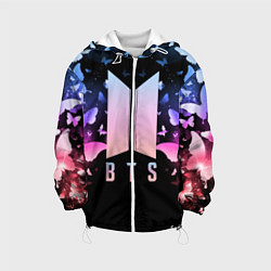 Куртка с капюшоном детская BTS: Black Butterflies, цвет: 3D-белый