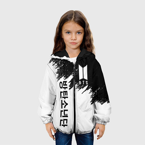 Детская куртка BTS: White & Black / 3D-Черный – фото 3