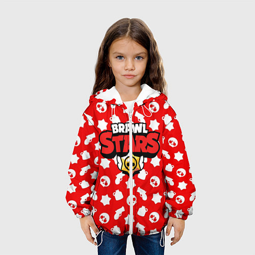 Детская куртка Brawl Stars: Red & White / 3D-Белый – фото 3