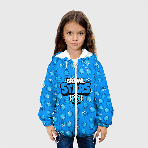 Детская куртка Brawl Stars: Blue Team / 3D-Белый – фото 3