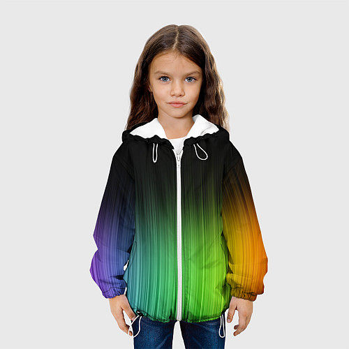 Детская куртка Неоновые полосы - Минимализм / 3D-Белый – фото 3