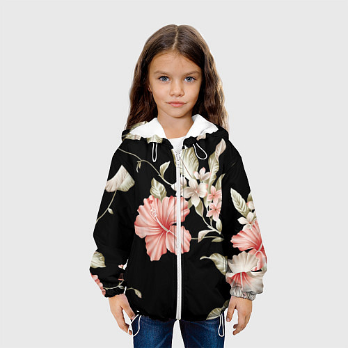 Детская куртка Красивые Цветочки / 3D-Белый – фото 3