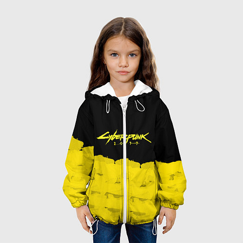Детская куртка Cyberpunk 2077: Yellow & Black / 3D-Белый – фото 3
