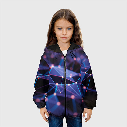 Детская куртка Абстрактные линии и свечение / 3D-Черный – фото 3