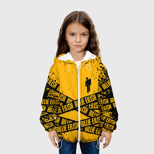 Детская куртка BILLIE EILISH: Yellow Tape / 3D-Белый – фото 3