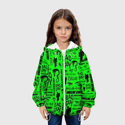 Куртка с капюшоном детская Billie Eilish: Bad Guy, цвет: 3D-белый — фото 2
