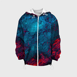 Куртка с капюшоном детская Blue and Red abstract, цвет: 3D-белый