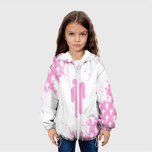 Детская куртка Billie Eilish: Pink Style / 3D-Белый – фото 3