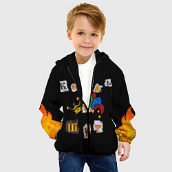 Куртка с капюшоном детская Король и Шут Анархия спина, цвет: 3D-черный — фото 2