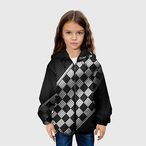 Детская куртка Финишная лента в клетку / 3D-Черный – фото 3