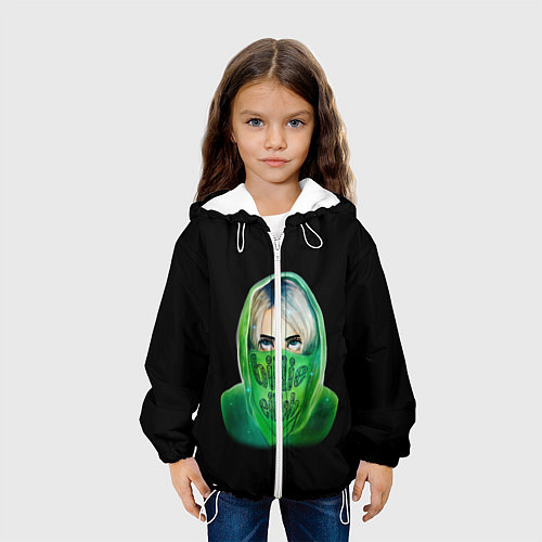 Детская куртка Billie Eilish: Green Acid / 3D-Белый – фото 3