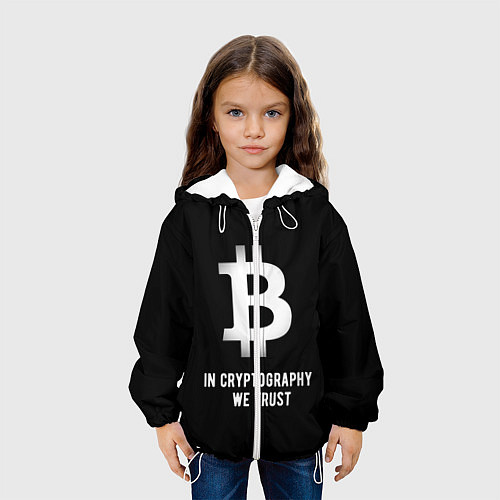 Детская куртка Биткоин Криптовалюта / 3D-Белый – фото 3