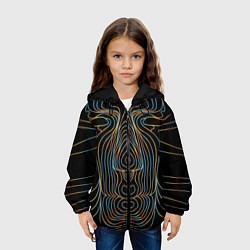 Куртка с капюшоном детская Неоновое свечение, цвет: 3D-черный — фото 2