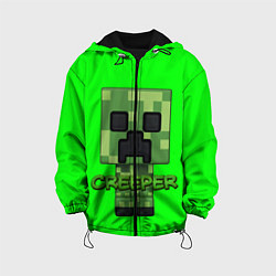 Куртка с капюшоном детская MINECRAFT CREEPER, цвет: 3D-черный