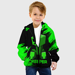 Куртка с капюшоном детская MINECRAFT CREEPER, цвет: 3D-черный — фото 2