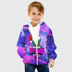 Куртка с капюшоном детская BRAWL STARS LEON НОВОГОДНИЙ, цвет: 3D-белый — фото 2