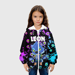 Куртка с капюшоном детская BRAWL STARS ОБОРОТЕНЬ LEON, цвет: 3D-белый — фото 2