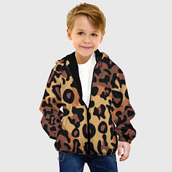 Куртка с капюшоном детская Кошачий окрас, цвет: 3D-черный — фото 2