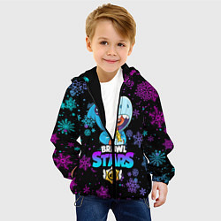 Куртка с капюшоном детская BRAWL STARS LEON НОВОГОДНИЙ, цвет: 3D-черный — фото 2