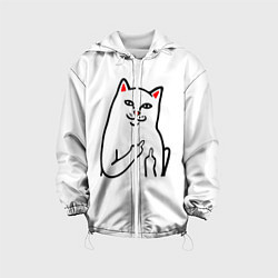 Куртка с капюшоном детская Meme Cat, цвет: 3D-белый