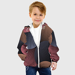 Куртка с капюшоном детская Абстрактный узор, цвет: 3D-белый — фото 2