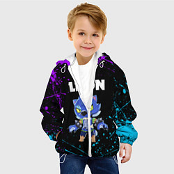 Куртка с капюшоном детская BRAWL STARS LEON, цвет: 3D-белый — фото 2