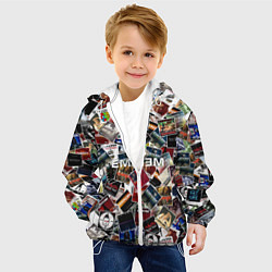 Куртка с капюшоном детская Дискография EMINEM, цвет: 3D-белый — фото 2