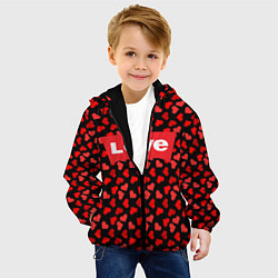 Куртка с капюшоном детская Love, цвет: 3D-черный — фото 2