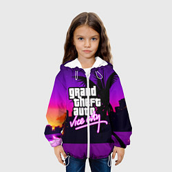 Куртка с капюшоном детская GTA:VICE CITY, цвет: 3D-белый — фото 2