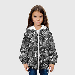 Куртка с капюшоном детская BRAWL STARS BLACK, цвет: 3D-белый — фото 2