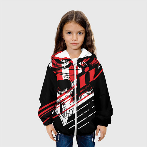 Детская куртка Череп Icon красный / 3D-Белый – фото 3