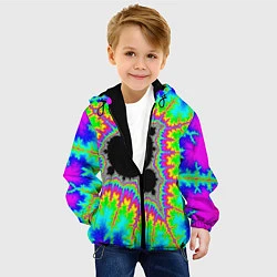 Куртка с капюшоном детская Фрактальная кислотная черная дыра - множество Манд, цвет: 3D-черный — фото 2