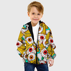 Куртка с капюшоном детская Морожки с глазами, цвет: 3D-черный — фото 2