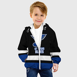 Куртка с капюшоном детская Сент-Луис Блюз, цвет: 3D-белый — фото 2