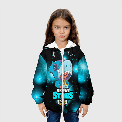 Детская куртка Brawl stars leon shark / 3D-Белый – фото 3