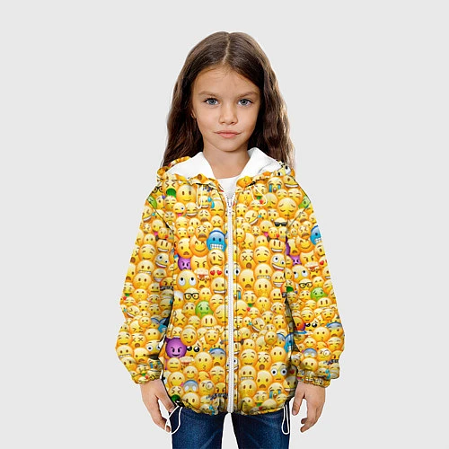 Детская куртка Смайлики Emoji / 3D-Белый – фото 3