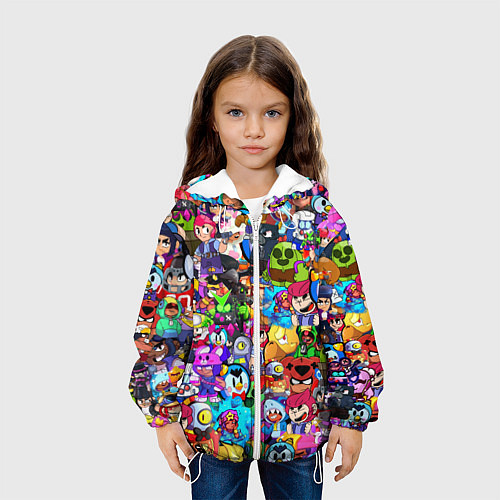 Детская куртка BRAWL STATS ВСЕ ПЕРСОНАЖИ / 3D-Белый – фото 3