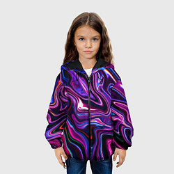 Куртка с капюшоном детская Abstract Fluid, цвет: 3D-черный — фото 2