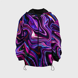 Куртка с капюшоном детская Abstract Fluid, цвет: 3D-черный