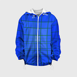 Куртка с капюшоном детская Геометрия синяя 3D, цвет: 3D-белый