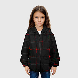 Куртка с капюшоном детская 3D Плиты Red & Black, цвет: 3D-черный — фото 2