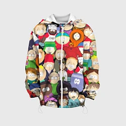 Куртка с капюшоном детская South Park персонажи, цвет: 3D-белый