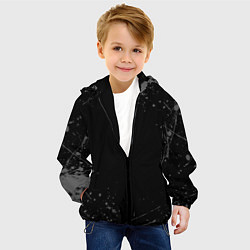 Куртка с капюшоном детская СЕРЫЕ БРЫЗГИ, цвет: 3D-черный — фото 2