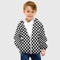 Куртка с капюшоном детская Шахматка мелкая, цвет: 3D-белый — фото 2