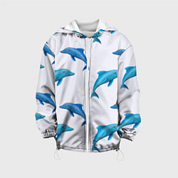 Куртка с капюшоном детская Рай для дельфина, цвет: 3D-белый