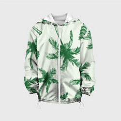 Куртка с капюшоном детская Пальмовый рай, цвет: 3D-белый