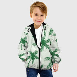 Куртка с капюшоном детская Пальмовый рай, цвет: 3D-черный — фото 2