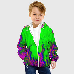 Куртка с капюшоном детская ОГОНЬ ГЛИТЧ, цвет: 3D-белый — фото 2