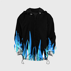 Куртка с капюшоном детская Синее пламя, цвет: 3D-черный